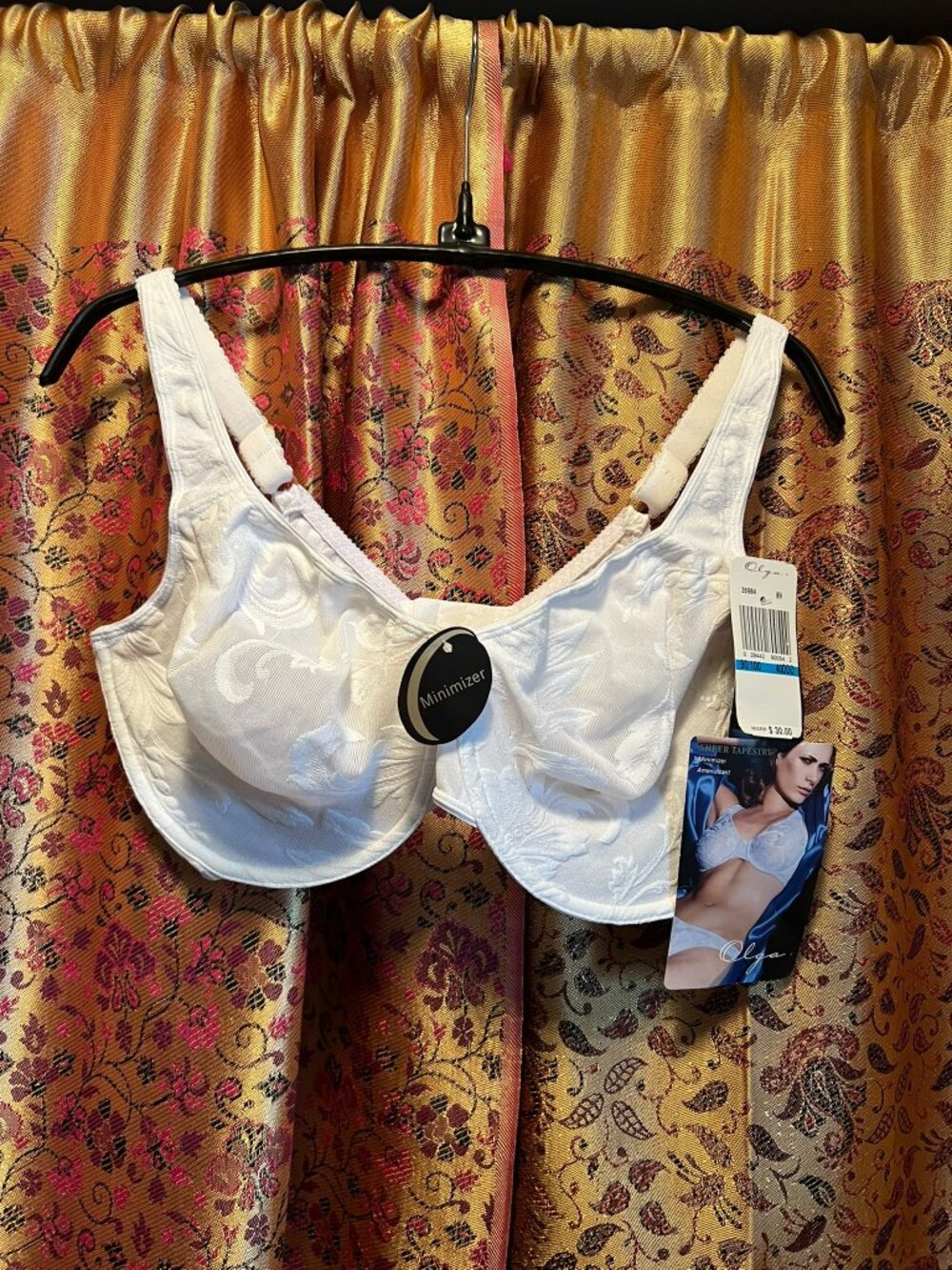 NWT Olga Secret Shapers Sheer Tapestry Minimizer Bra